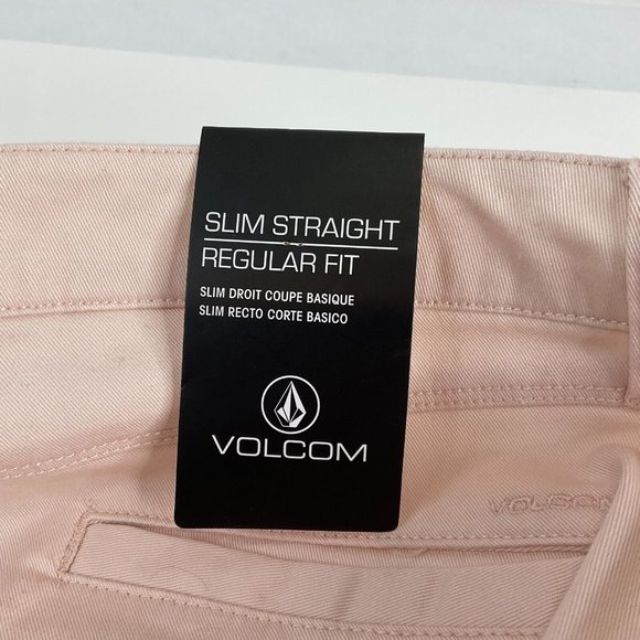 Volcom Dress Pants Womens Sz 28 Beige Fix Waist Slim Straight Regular Fit $75Nwt - Picture 10 of 15